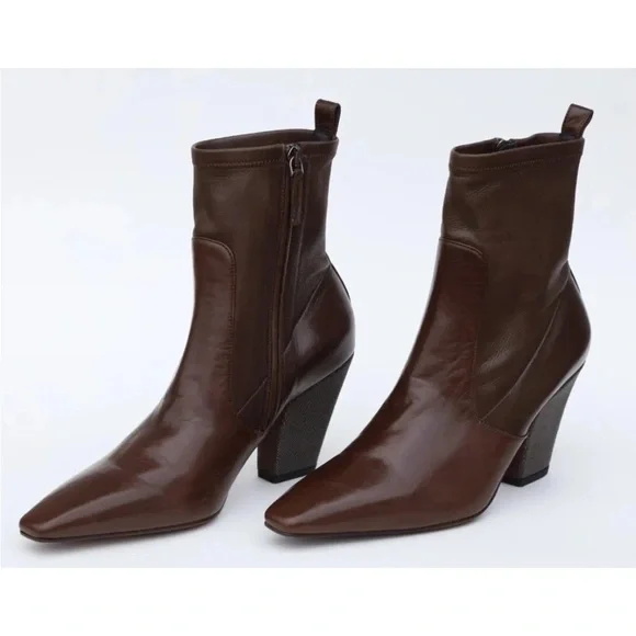 Brunello Cuccinelli Brown Leather Boots - Picture 9 of 13